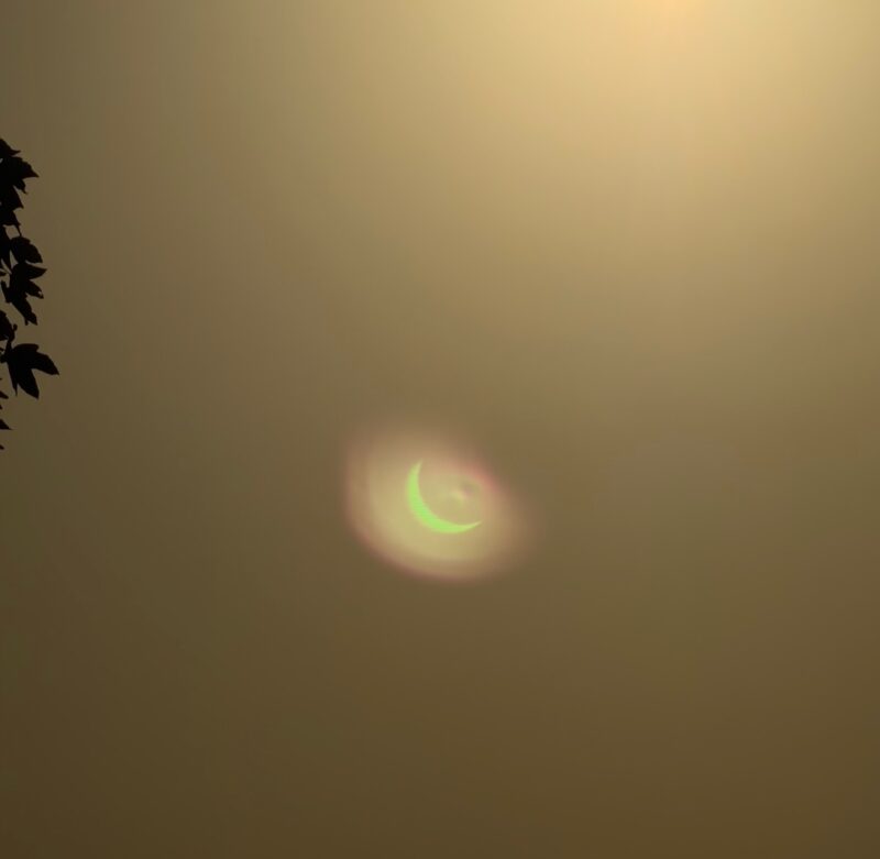 PlanetSKI watches the solar eclipse. Image © PlanetSKI.